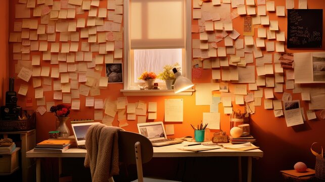 chair orange sticky note