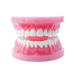 Obraz premium Dental model with teeth and gums on white background