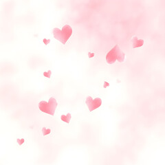 로맨틱한수채화하트배경