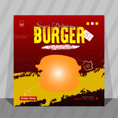 Super Delicious Burgers Fresh and Healthy Fast Food with Bold Text and Vibrant Colors for Restaurant Branding and Advertising