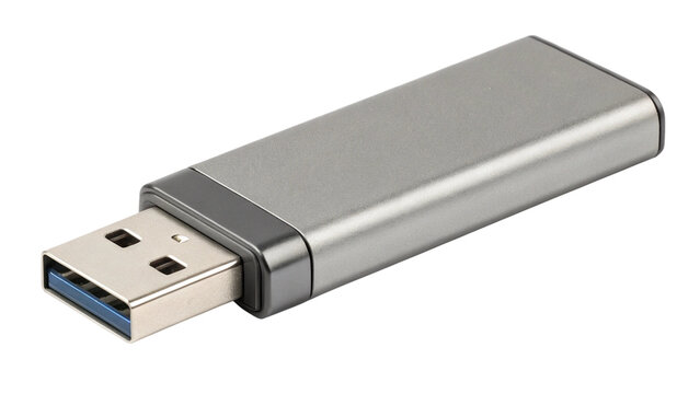 gray usb flash drive, Isolated, transparent background, AI