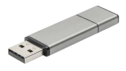 gray usb flash drive, Isolated, transparent background, AI