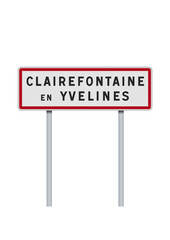Panneau d'entrée de la ville de Clairefontaine en Yvelines (Yvelines) en vectoriel