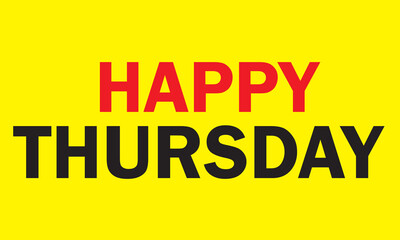 Happy Thursday - yellow background colorful vector art