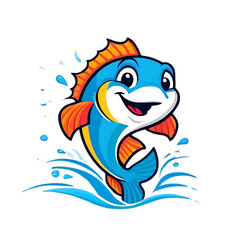 cartoon fish with a smile