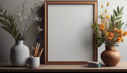 an artwork frame mockup style high quality no art works on the frame
