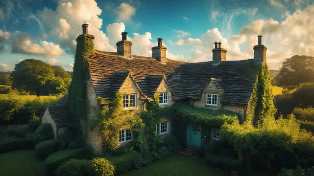 Top-down view of an average house cottage.