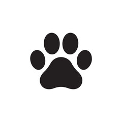 Vector illustration of a dog paw print, centered on a white background.