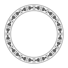 Round classic black european ornament. Typical egyptian, assyrian, greek motives. Round frame Ancient Greece, Roman Empire For textile, embroidery, porcelain. Byzantian Circle. EPS
