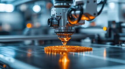 Detailed view of the extrusion mechanism, feeding the filament through the heated nozzle for printing