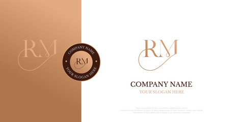 Initial RM Logo Design Vector 
