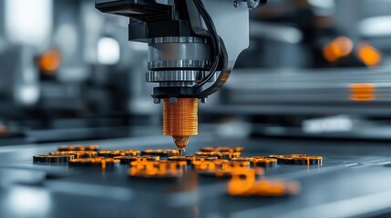 Detailed view of the extrusion mechanism, feeding the filament through the heated nozzle for printing