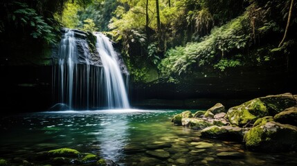 Fototapeta premium cliff water forest