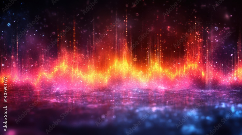 Aufkleber colorful sound wave vector background,audio spectrum for music or voice design element,stock image