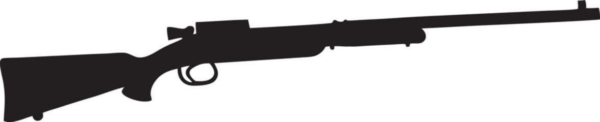 The black silhouettes of two classic winchester repeating rifles vector illustration