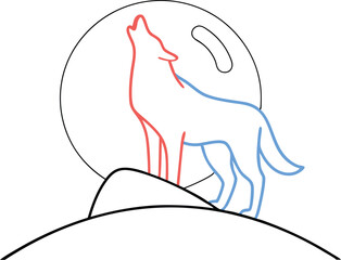 Black cat silhouette on white roof, dog icon vector