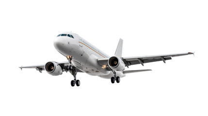 Obraz premium Soaring to New Heights: A majestic airplane ascends into the sky, showcasing its sleek design and powerful engines. It's a symbol of travel and adventure. 