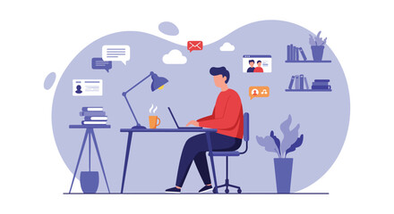 Team Collaboration in Office Vector