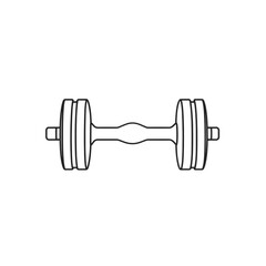 Fototapeta premium Dumbbell Icon Simple Line Drawing of Weightlifting Equipment