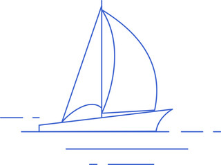Linear sailboat icon