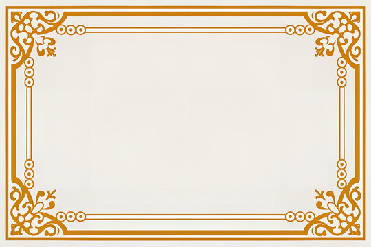 An elegant golden frame perfect for a certificate or invitation with ornate flourishes and a classic design.