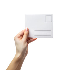 hand holding postcard mockup