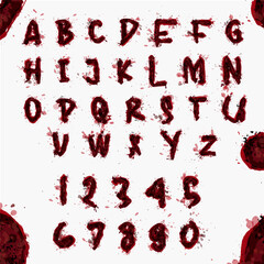 Alphabet and numeral set with a playful design