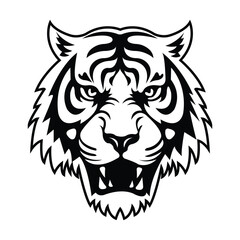 Obraz premium Fierce Tiger Mascot Vector Illustration Clipart