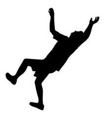 Falling person silhouette. Vector illustration
