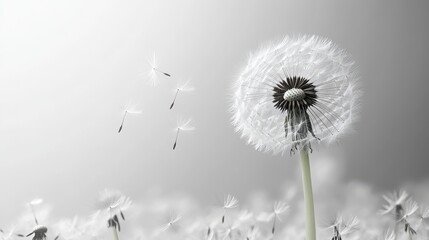 dandelion,flying seeds on white background flower hope comfort represents condolence card grief loss funerals support remembrance solace single dandelion evokes sympathy healing,stock photo