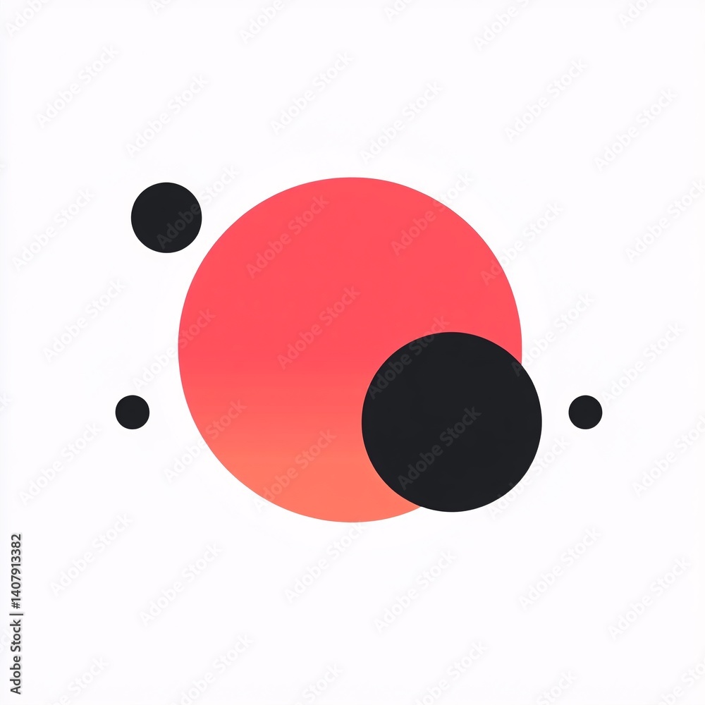 Fototapete minimalist abstract composition featuring overlapping circles and gradient colors
