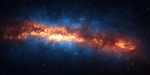 Fototapeta premium Stunning Milky Way Galaxy Night Sky with Vibrant Stars and Luminous Nebula in Deep Blue and Purple