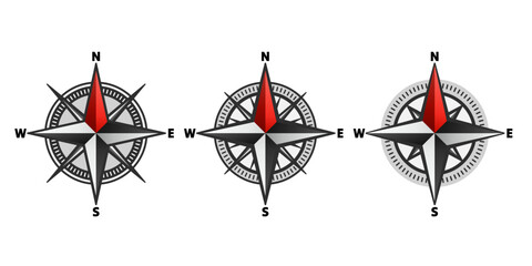 Cartographic compasses on white background. Vector illustration © hobbitfoot