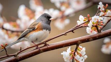 Obraz premium springtime dark eyed junco