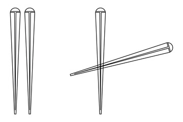 Chopstick Icon, Chopstick Vectors on white background.