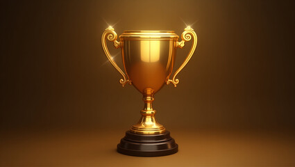 Ornate Gold-Colored Trophy Cup with Intricate Design and Elegant Detailing
