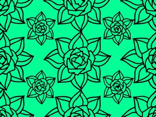 seamless pattern with flowers and leaves, floral pattern for textile design and digital papers, seamless background with green leaves, seamless floral pattern, seamless pattern with leaves