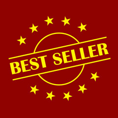 Best seller label vector colored background