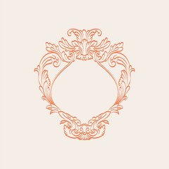 Vintage floral vector element for decorating monograms, invitations, menus, labels, websites, brochures, and catalogs of cafes or boutiques.