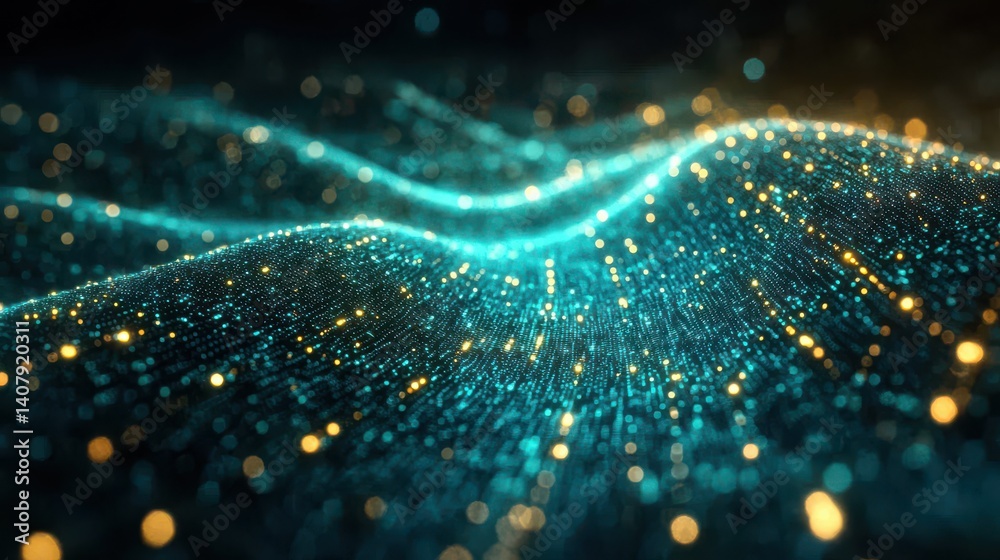 Aufkleber digital technology speed connect blue green background cyber nano information abstract communication innovation future tech data internet network connection