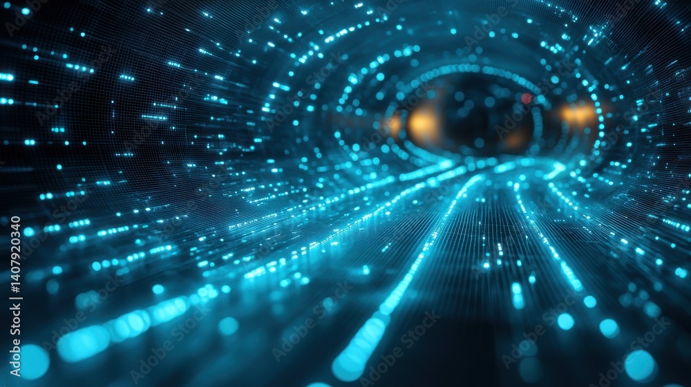 Aufkleber digital technology speed connect blue green background cyber nano information abstract communication innovation future tech data internet network connection,photo stock