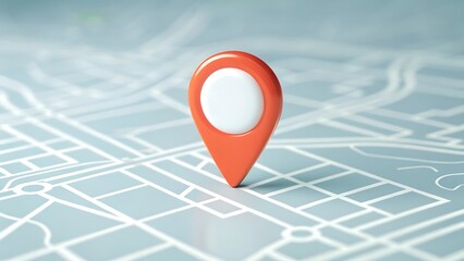 Red map pin icon indicates GPS location for travel navigation.