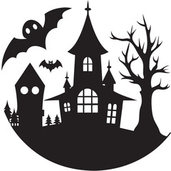 The spooky of Halloween night Haunted House