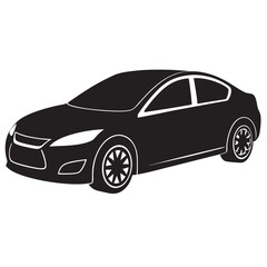 Hybrid Vehicle Car Silhouette Vector 