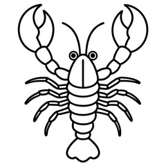 Modern Lobster Line Art Graphic