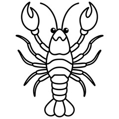 Modern Lobster Line Art Graphic