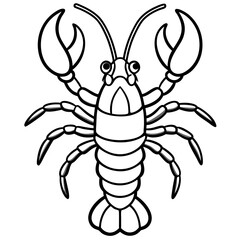 Modern Lobster Line Art Graphic