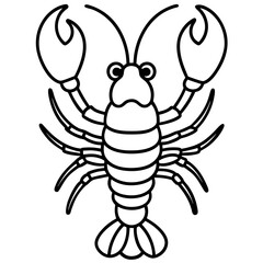 Modern Lobster Line Art Graphic