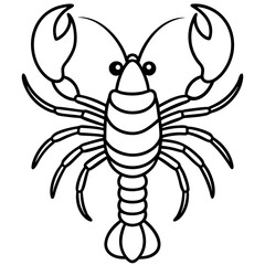 Modern Lobster Line Art Graphic