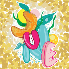Vector graffiti month of June
